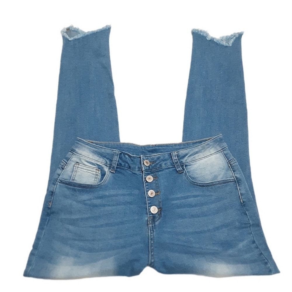 Ankle Crop Distressed Jeans Womens